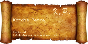 Kordos Petra névjegykártya