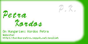 petra kordos business card